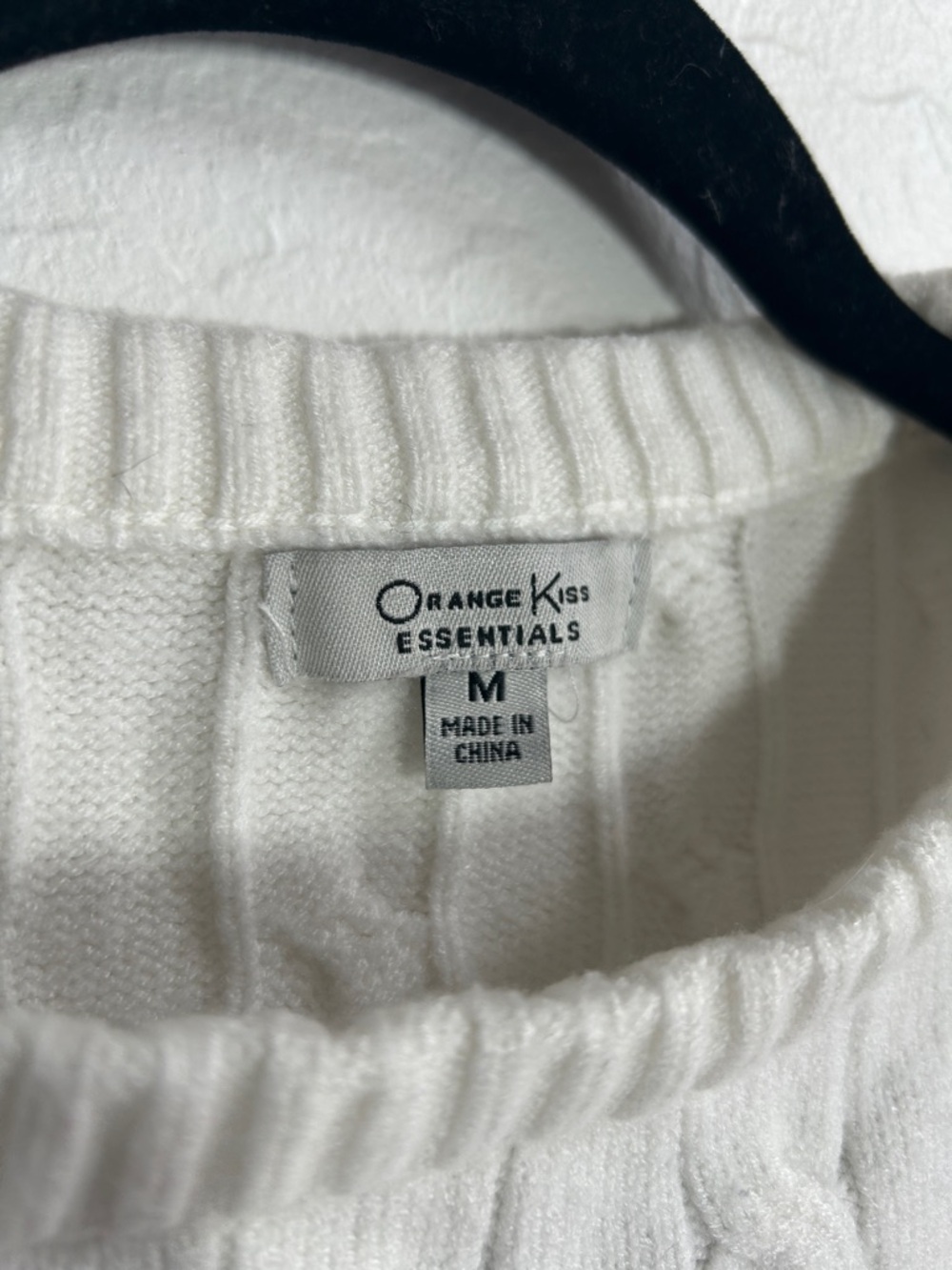 Women's Soft Cable Knit Crop Sweater - White - Picture 3 of 6